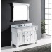 Huntshire 48" Single Bathroom Vanity in White with Marble Top and Square Sink with Mirror - B07D3YZJQH